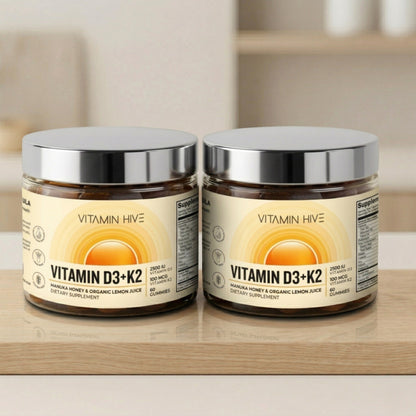 Plant-Based Vitamin D3 + K2 Gummies;  2-Jar Bundle