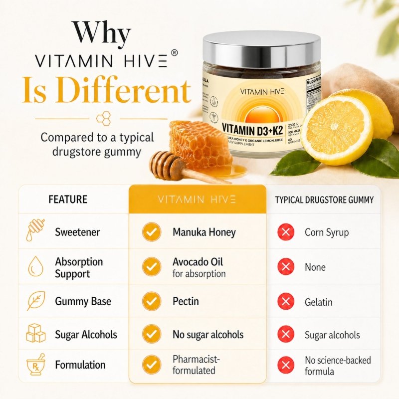 Vitamin Hive Plant-Based Vitamin D3 K2 Gummies jar